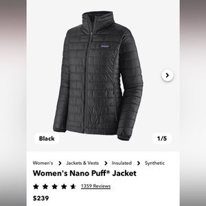 Patagonia black puffer jacket XS